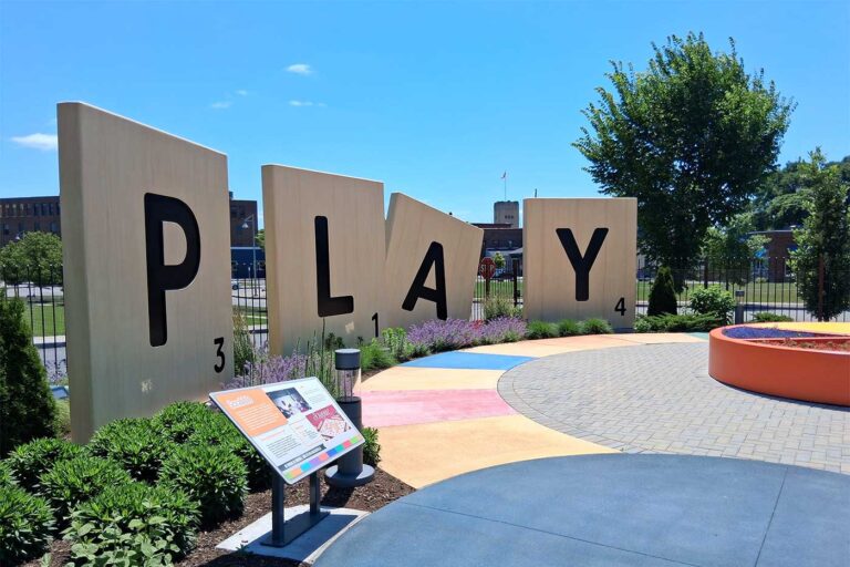 A large sign display at the Strong Museum