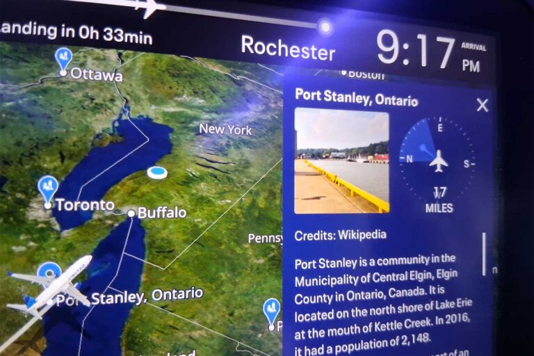Travel sign at Port Stanley, Ontario