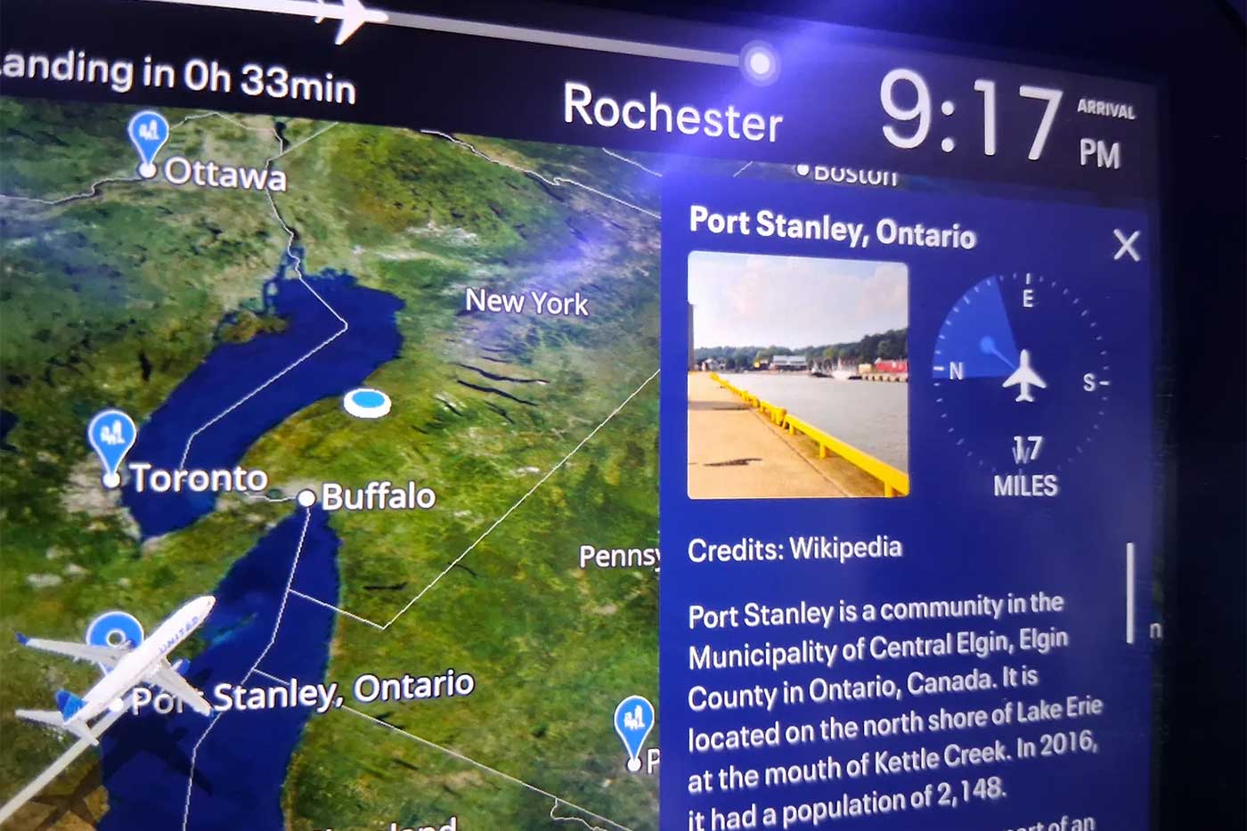 Travel sign at Port Stanley, Ontario